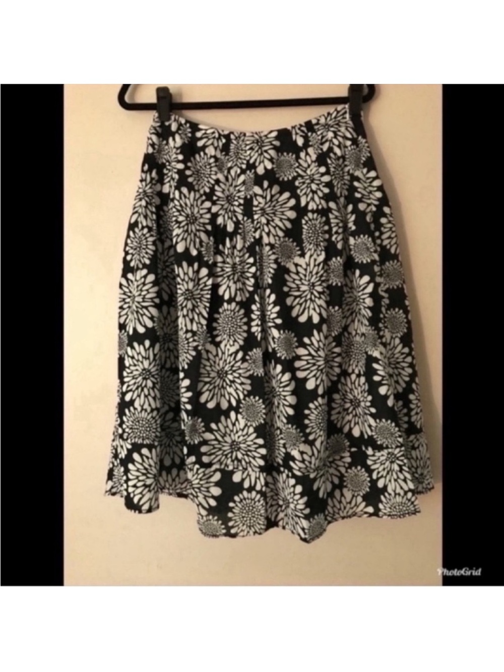 Style & Co. Black and White Floral Midi Skirt